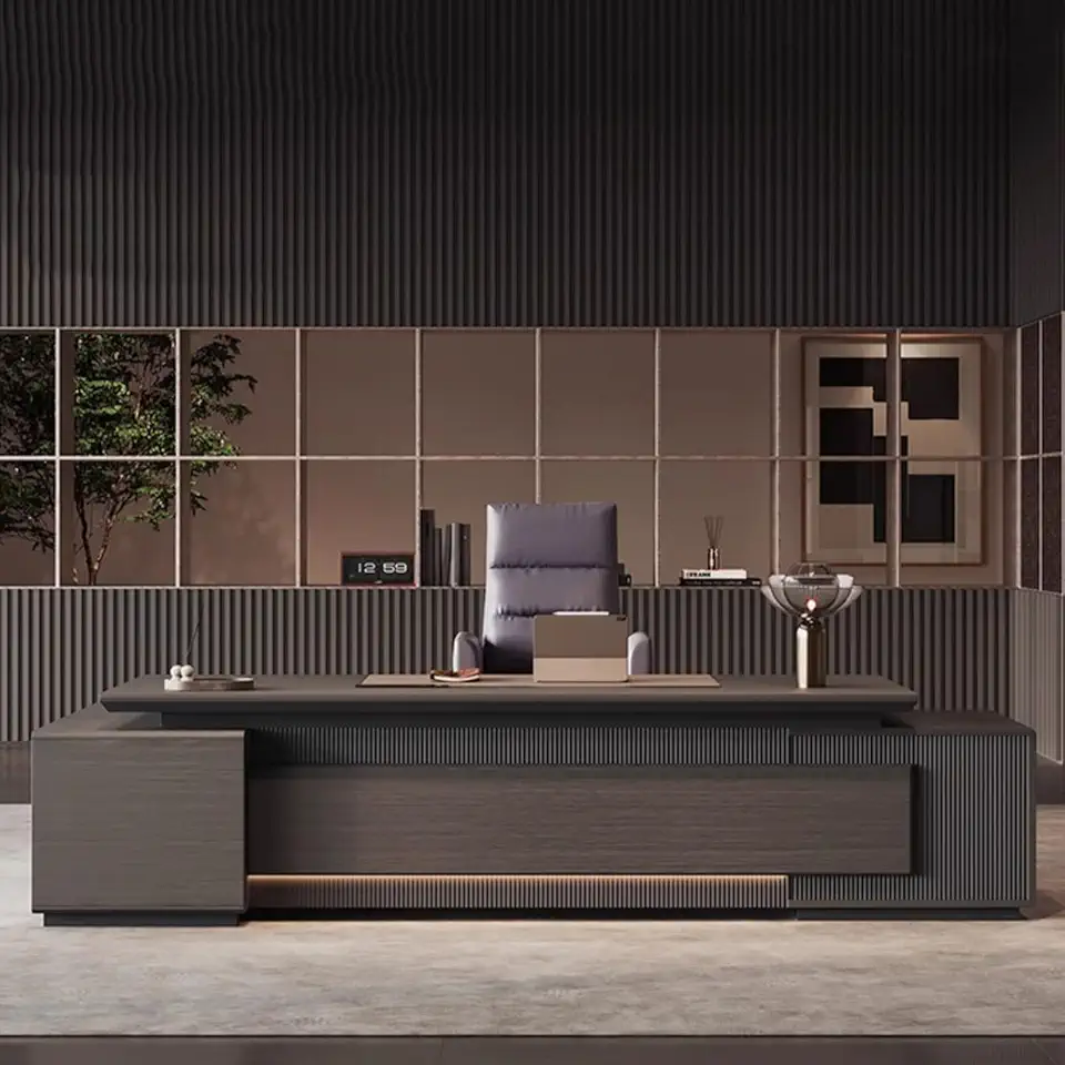 Luxury L Shaped Computer Desk with File Drawers and USB Ports, 94 inch Modern Large Executive Desk with Privacy Panel and Storage Cabinet Writing Study Table Business Furniture for Home Office