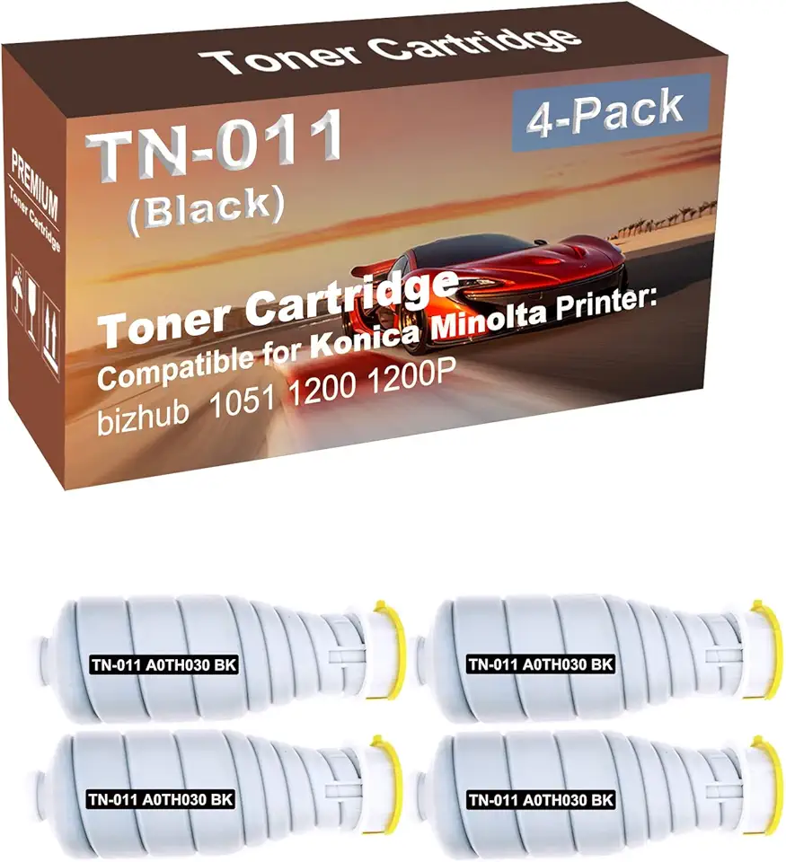 4-Pack Compatible High Capacity TN011 TN-011(A0TH030) Waste Toner Container Box use for Konica Minolta Bizhub 1051 1200 1200P Printer (Black)