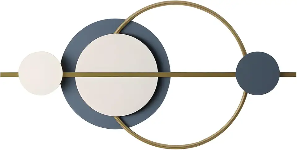 Blue Wall Decorations with Accessory, Wall Art Decor for Living Room, Metal 3D Wall Decor Office Bedroom Hotel(55x27 in)