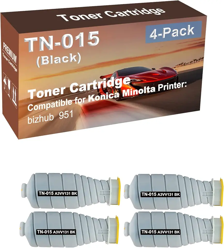 4-Pack Compatible High Capacity TN015 TN-015(A3VV131) Waste Toner Container Box use for Konica Minolta Bizhub 951 Printer (Black)