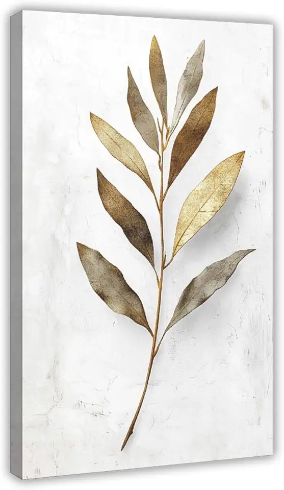 XAHOR Luxury Minimalist Olive Print – Golden Botanical Poster for Calm Interior Style Canvas Poster Wall Art Decor Print Picture Paintings for Living Room Bedroom Decoration 20x30inch(50x75cm)