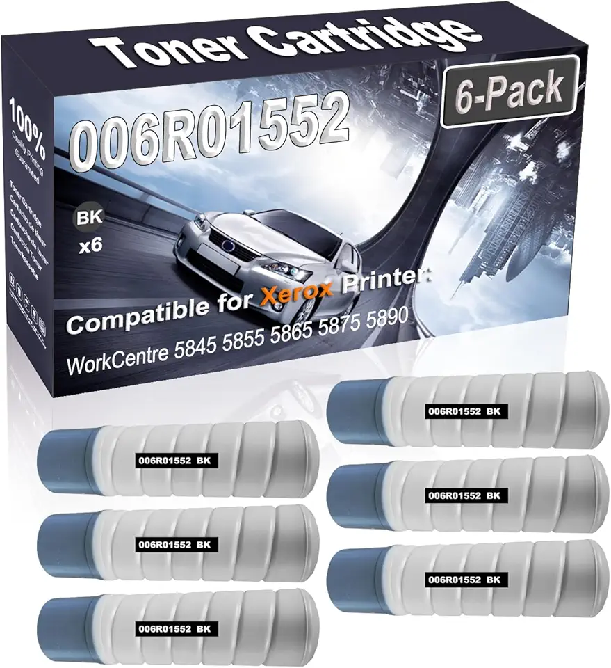 6-Pack (Black) Compatible 006R01552 Printer Toner Cartridge (High Capacity) fit for WorkCentre 5845 5855 5865 5875 5890 Printer