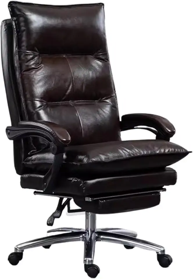 Ergonomic Office Chair Leathers Office Desk Chair Gaming-Ergonomic High Back Comfortable Cushion Adjustable Swivel Rolling Home Executive Office Chair Desk Chair (Bruin One Size)