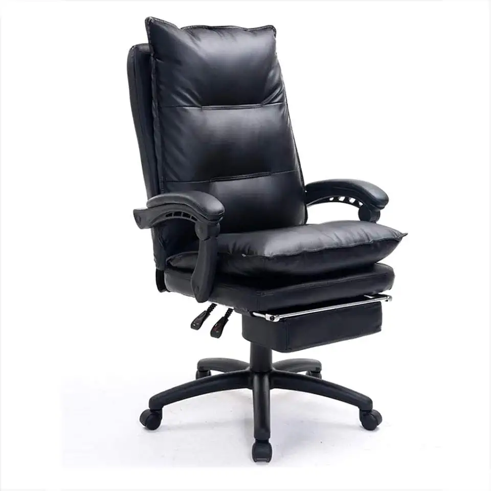 High Back Executive Office Chair Ergonomic PU Leather Swivel Computer Desk Chair Modern Comfortable Padded Boss Chair for Adults