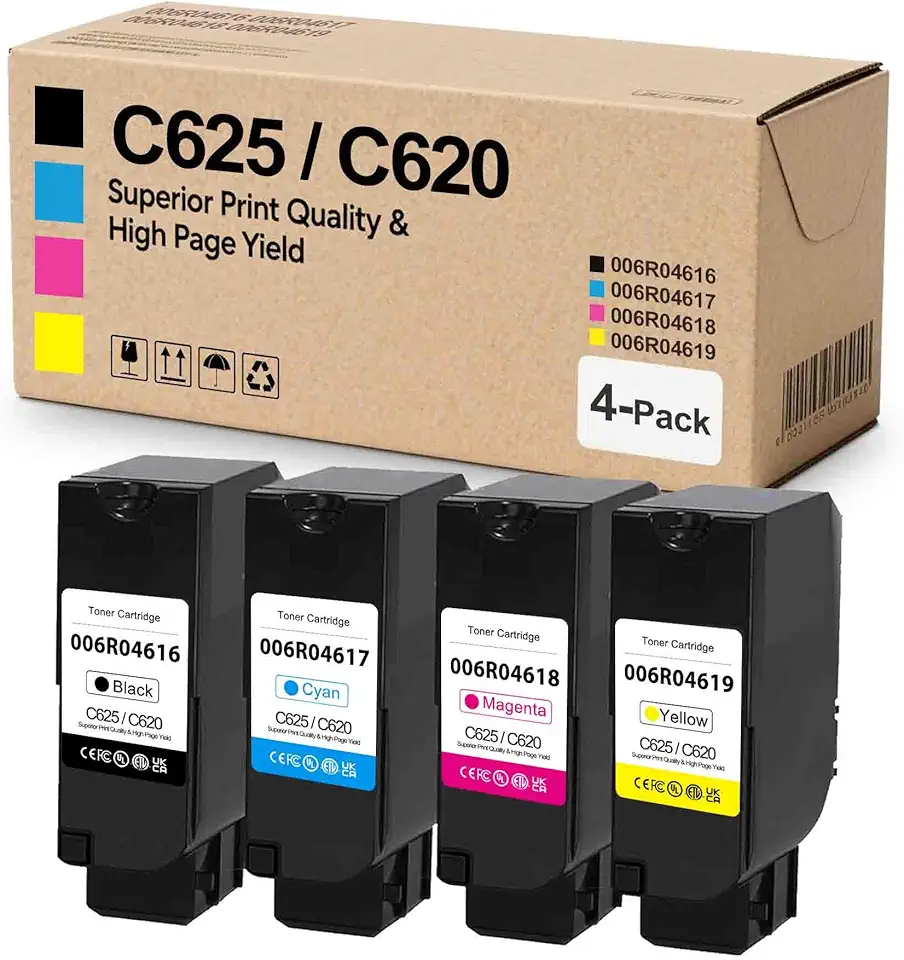 006R04616 006R04617 006R04618 006R04619 Toner Cartridge Replacement for Xerox Versalink C620 C625 Printers (4Pack,BK/C/M/Y)