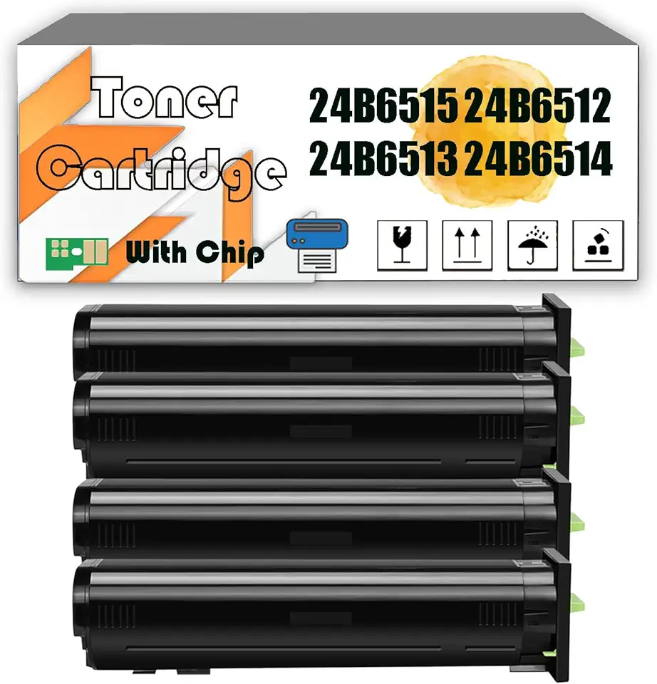 24B6515 24B6512 24B6513 24B6514 Toner Cartridges Compatible for Lexmark XC8160 XC8160dte XC8160de Printers, High Yield 50,000 Pages BYMC 4 pcs