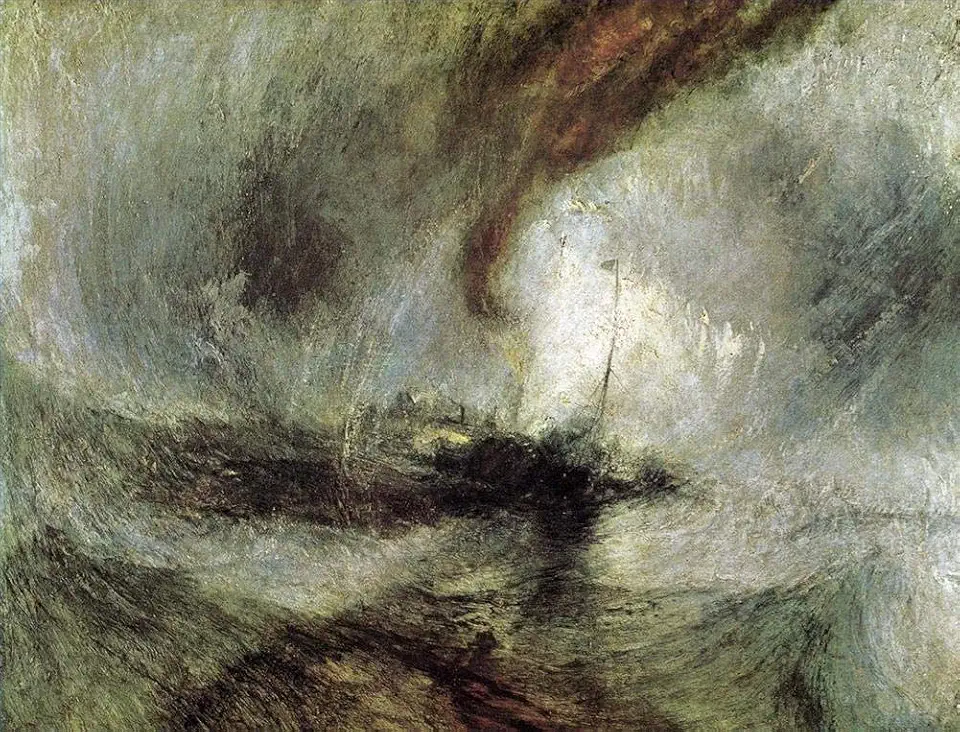 Toperfect 12 Paintings Snow Storm Steam Boat off a Harbours Mouth Romantic Turner seascape Oil Art on Canvas - Famous Artworks -Size04, $50-$2000 Hand Painted by Art Academies' Teachers