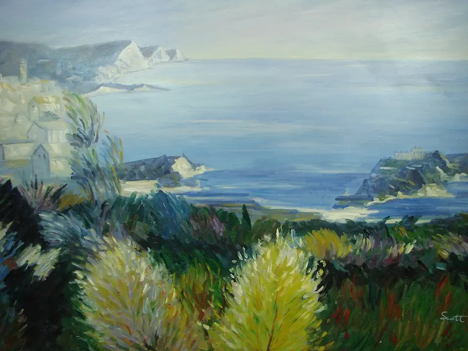 Scenic Water Landscape Oil Painting by Scott 60