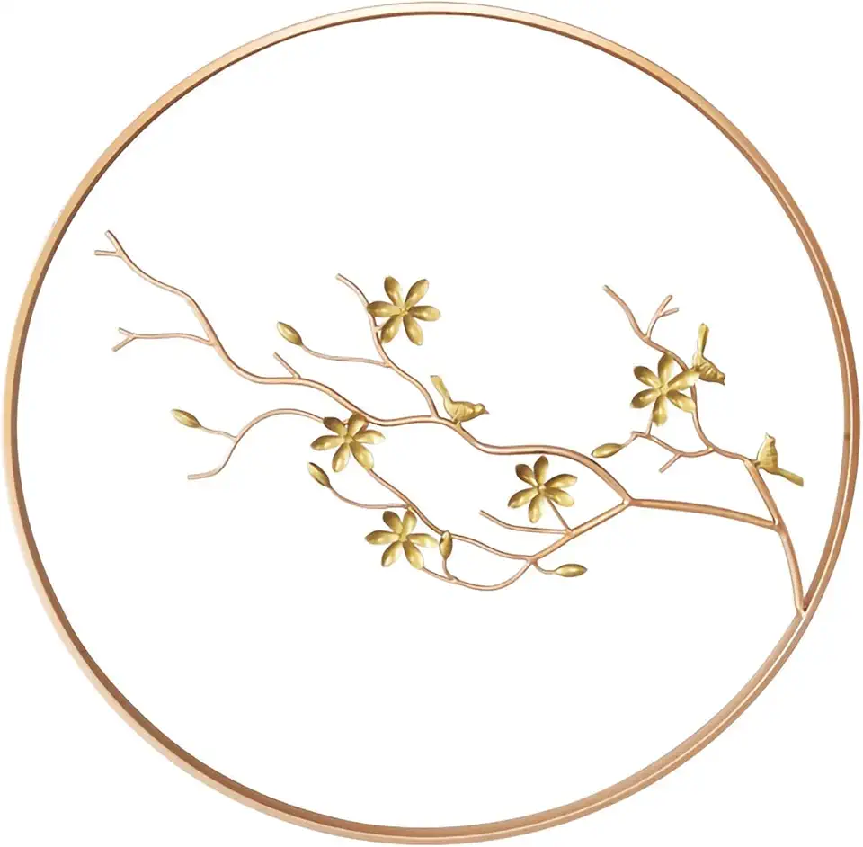 Nordic Round Metal Wall Decor, Creative Wrought Iron Wall Art Sculpture, Living Room Sofa Background Wall Decoration