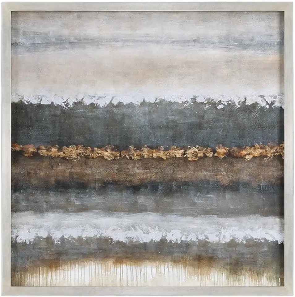 MAKLAINE Layers Wood Canvas and Acrylic Landscape Art in Multi-Color