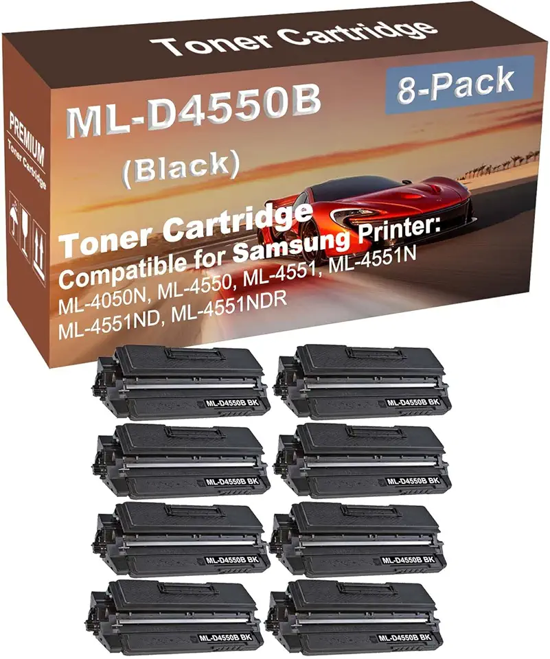 8-Pack Compatible High Capacity ML-4551ND, ML-4551NDR Printer Toner Cartridge Replacement for Samsung ML-D4550B Printer Cartridge (Black)