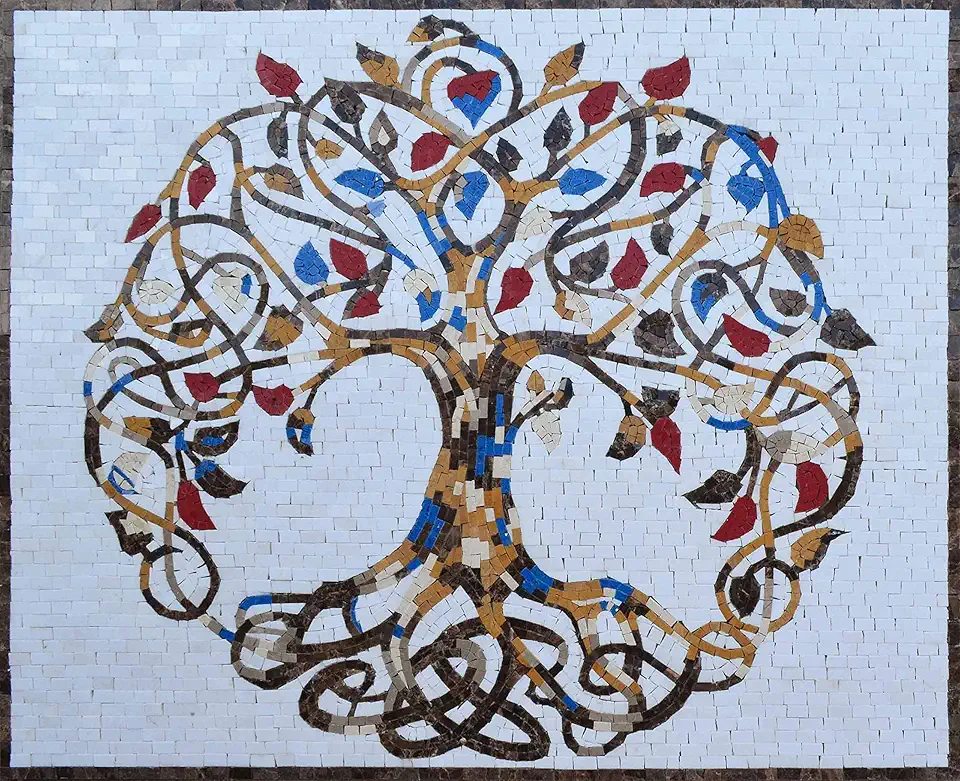 Mozaico Exquisite Tree of Life - Mosaic Art | Mosaic Designs | Mosaic Artwork | Mosaic Wall Art Floor Inlay by Mozaico | Handmade Mosaics | 32