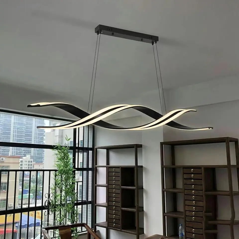 Modern LED Pendant Light, Dining Table Dimmable, Pendant Lamp Dining Table Creative Design Dining Table Lamp, Chandelier with Remote Control for Dining Room Kitchen Living Room Lamp