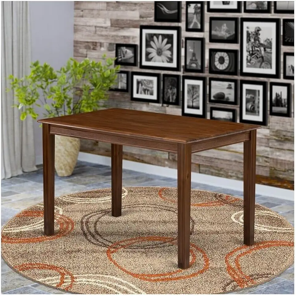Maykoosh Walnut Dining Table - Modern Rectangular Kitchen Table with 4 Legs