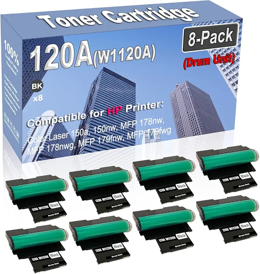 8-Pack Compatible High Capacity 120A (W1120A) Printer Drum Unit use for HP 150a 150nw MFP 178nw MFP 178nwg MFP 179fnw MFP 179fwg Drum Kit (Black)