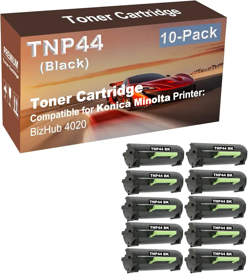 10-Pack Compatible High Capacity TNP44 TNP-44 A6VK01F Toner Cartridge use for Konica Minolta Bizhub 4050, 4750 Printer (Black)