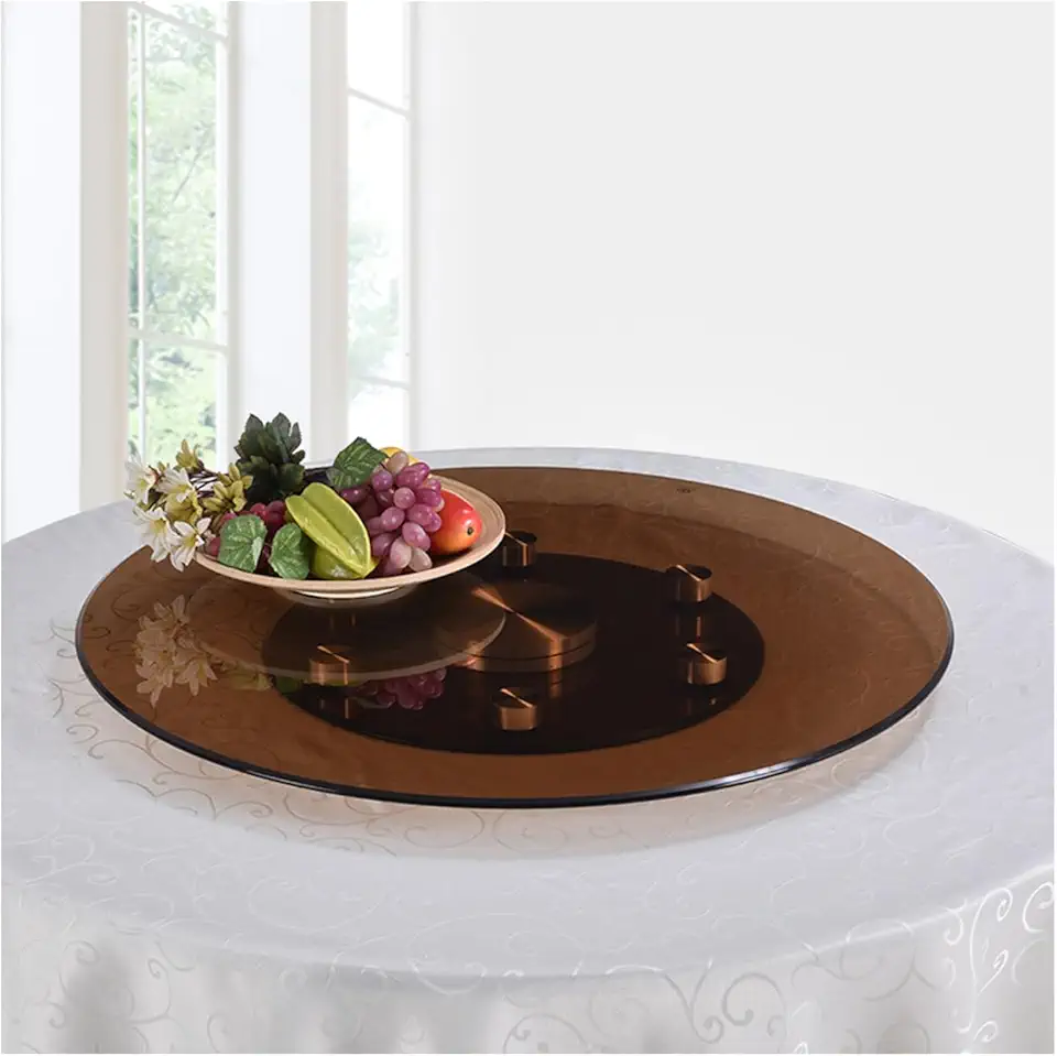 Glass Lazy Susan Swivel Rotating Turntable Round Glass Lazy Susan 360 Rotating Turntable Serving Tray Large Rotating Serving Tray for Dining Table(60cm/23.6in)