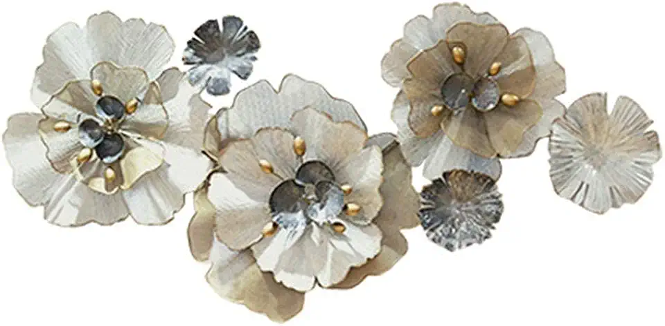 CAMBOS Wall Decor Graceful Wrought Iron Stereo Flower Wall Hanging Sculpture, Creative Living Room Sofa Background Wall Decorative Crafts, Hotel Conference Room Wall Decoration Pendant