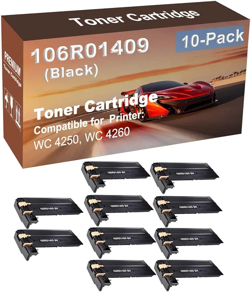10-Pack Compatible High Yield WC 4250, WC 4260 Printer Cartridge Replacement for 106R01409 Toner Cartridge (Black)