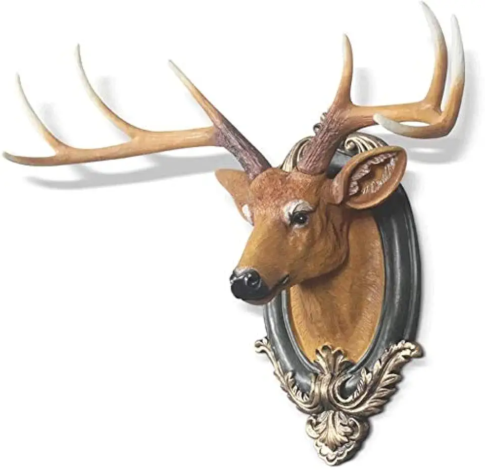 OYYMTE Mini Faux Deer Head - Faux Taxidermy Animal Head Wall Decor - Handmade Farmhouse Decor - Fake Taxidermy Deer Antlers Gallery Wall Decor