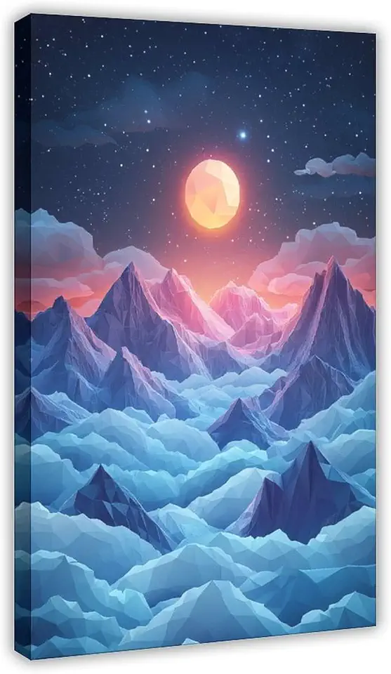 XAHOR Fantasy Folded Paper Wall Art – Dreamy Origami Galaxy Print – Magical Abstract Poster for Bedroom Decor Canvas Posters Wall Art Bedroom Office Room Decor Gift 20x30inch(50x75cm)