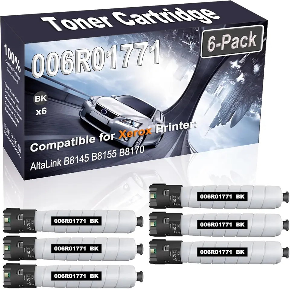 6-Pack (Black) Compatible 006R01771 Printer Toner Cartridge (High Capacity) fit for AltaLink B8145 B8155 B8170 Printer