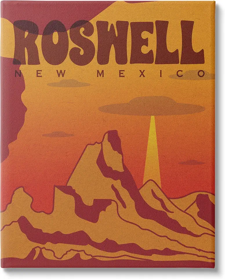 Stupell Industries Roswell New Mexico Desert UFO Canvas Wall Art, Design by Lil' Rue