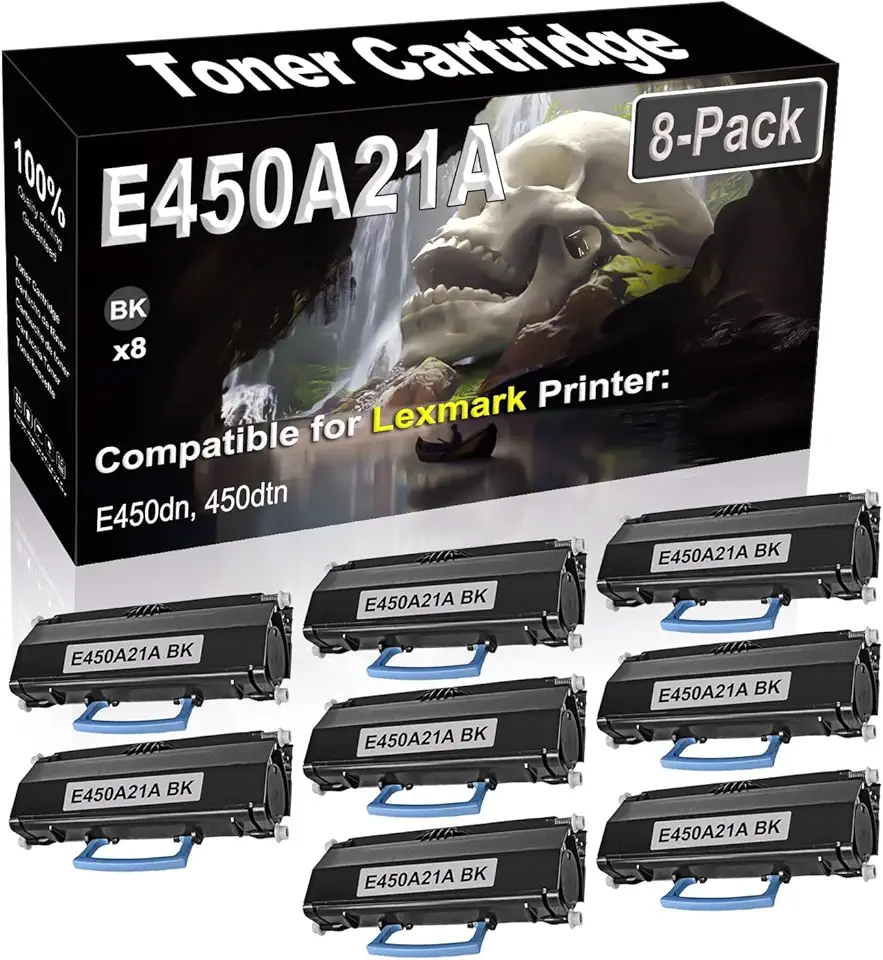 8-Pack (Black) Compatible High Yield E450A21A Laser Printer Toner Cartridge use for E450dn 450dtn Printer