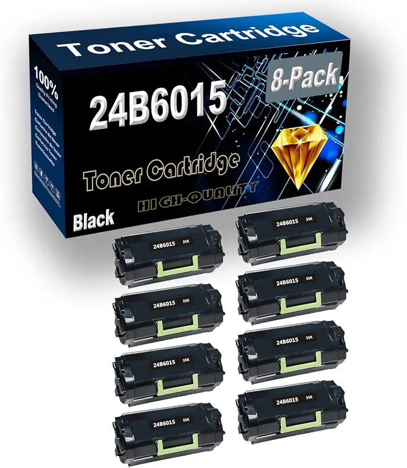 Remanufactured Toner Cartridge Replacement for 24B6015 for M5155 M5163 M5170 XM5163 XM5170 Printer (8-Pack Black)