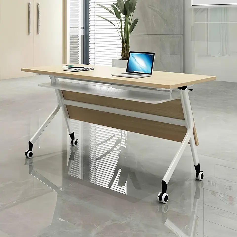 Conference Table, Conference Room Table Flip Top Training Meeting Table, Mobile Folding Conference Tables with Wheels, Seminar Boardroom Table Training Room Table (U 8Pack 47.2 x 2