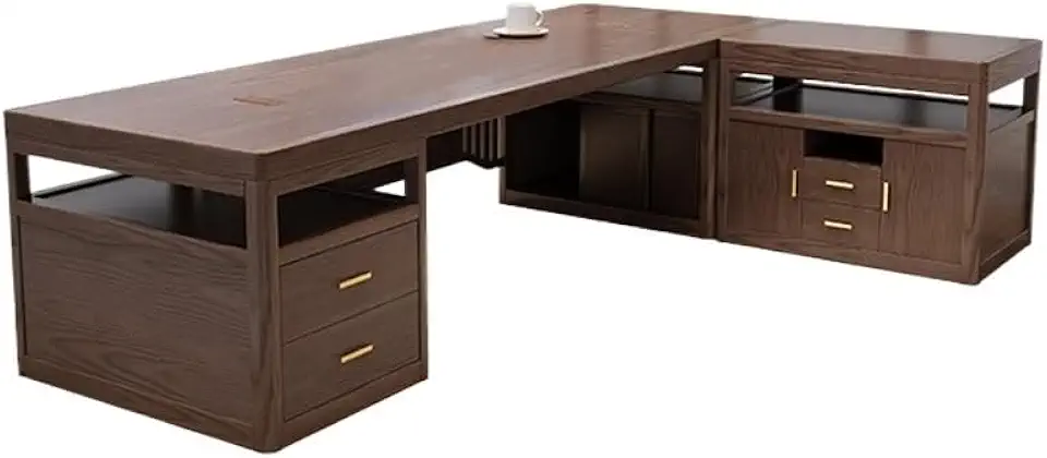 Home Office Desks Solid Wood Executive Desk, CEO Desk, Modern Executive Office Furniture Office Computer Desk