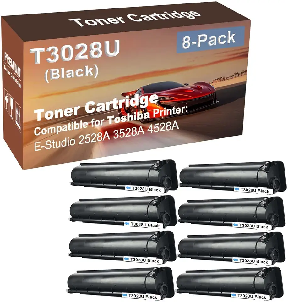 8-Pack Compatible High Capacity T3028U Imaging Toner Cartridge use for Toshiba E-Studio 2528A 3528A 4528A Printer (Black)