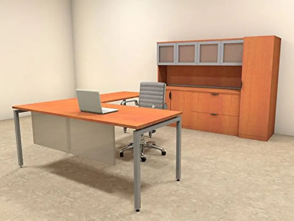5pc L Shape Modern Contemporary Executive Office Desk Set, OF-CON-L76