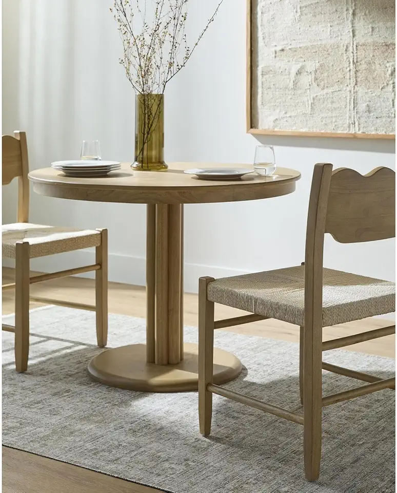 Livabliss x Becki Owens Scalloped Arista Dining Room Table, Tan, 30