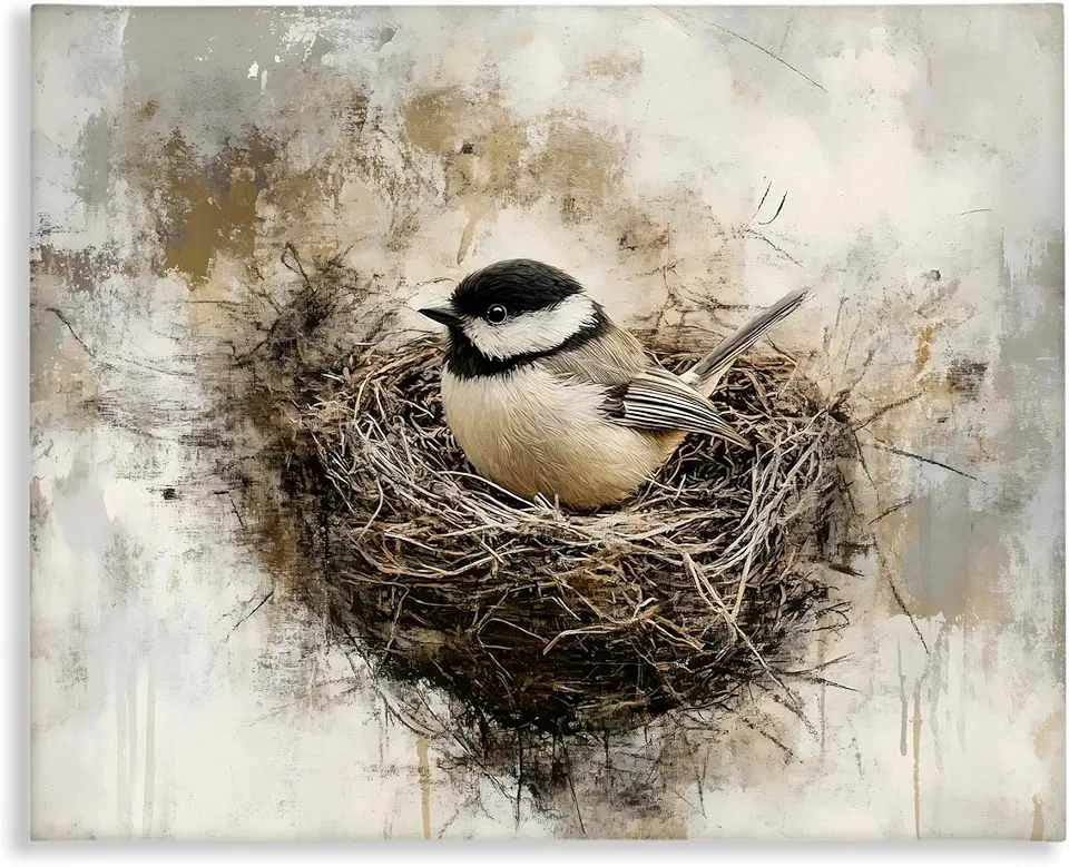 Stupell Industries Forest Bird In Nest Canvas Wall Art Design by Franklyn Gregory, 40 x 30