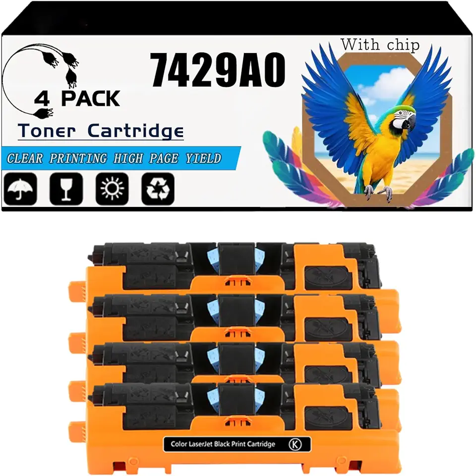 Compatible for Canon Color imageCLASS MF8180c MF8170c Printers, 7429A005 Toner Cartridge, High-Yield 20000 Pages, Strong Print Clarity (4 Pack Black)