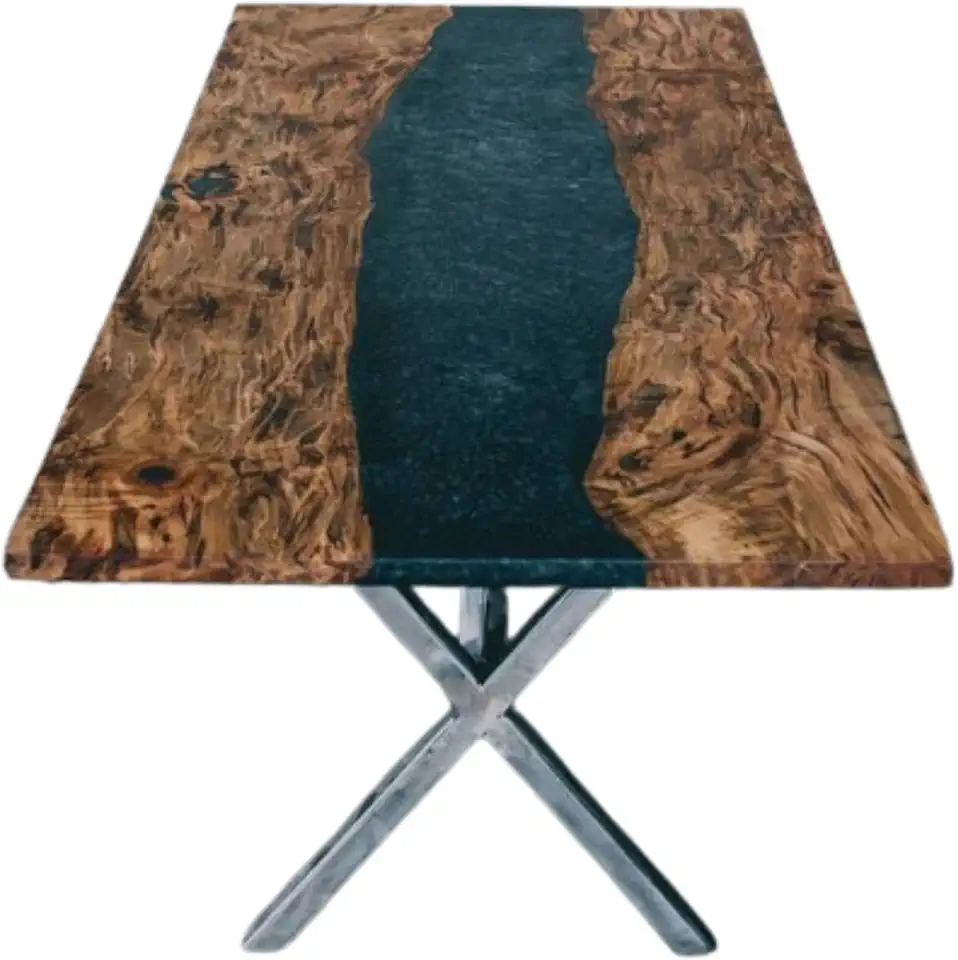 Live Edge Large Wooden Table, Custom Epoxy Resin Handmade Table, Nu Wood Dining Table, Dining Table, Kitchen Table, Computer Desk, Gift for Home Decor (36x72 inch, Only Table Top)