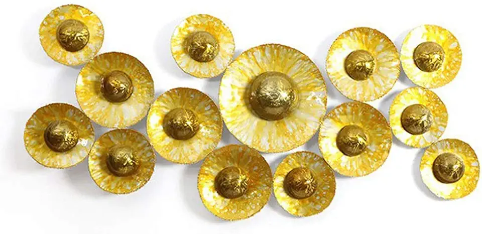 Metal Sculpture Wall Art - Nordic Style Gold Flower Sofa Background Wall Decoration - Metal Wall Decoration Pendant for Home Kitchen Bedroom