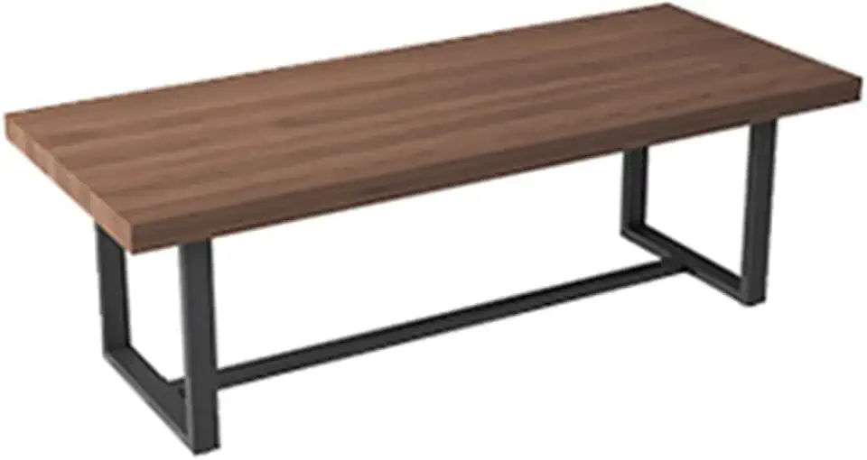 Office Desk Walnut Color Solid Wood Desk, Industrial Style Metal e Computer Desk/Conference Table, Simple Installation and Easy Cleaning (Thickness 5cm 260x100x75cm)
