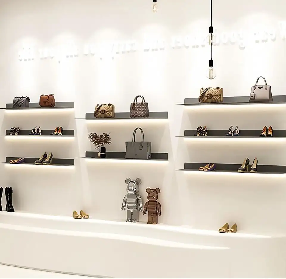 L Shape Floating Shelves with LED Natural Light,Iron Art Wall Mounted Light-Emitting Shelf Set of 1,Metal Lighted Display Stand for Multi-Range Use,Black/White/Gold (Black 120x20CM)