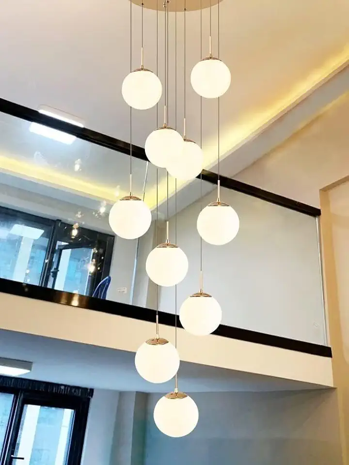 Chandeliers,Modernmalist Staircasep Multi Glass Ball Art Liviroom Rotatistaircase Loglass Ballp 10 Lights,Perfect Match