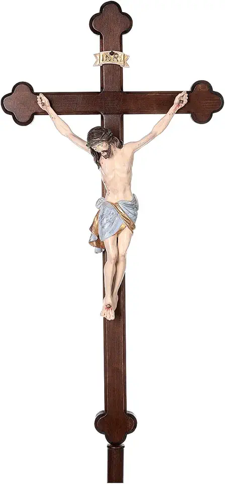 Processional Cross Siena Model in Baroque Style Finished in Antique Pure Gold, 210 cm (82.67 inc.)