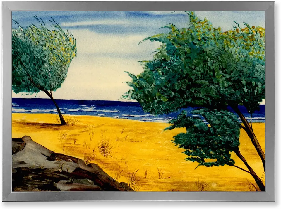 Orange Beach By The Coastline Nautical & Coastal Framed Wall Art