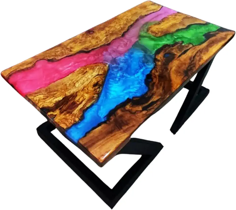 Mix Color Table, Custom Live Edge Multi Color Table, Personalized River Table, Luxury Coffee Desk, Kitchen Table, Gift Home, Beach House Table, Bar Table, Unique Home Gift (40x80 inch.)