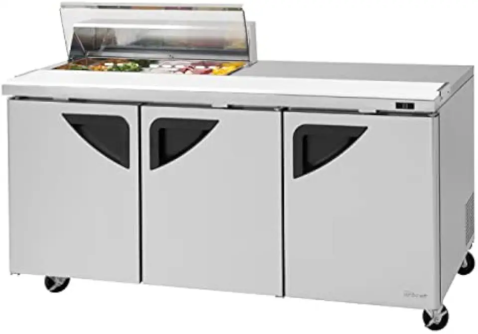 Turbo Air 3-Door Sandwich Salad Prep Table 23-CU.ft. TST-72SD-10S-N-CL