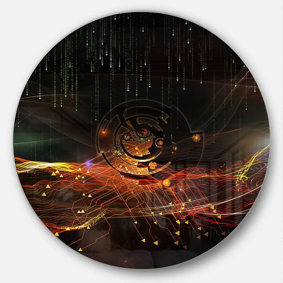 Designart MT6775-C23 Wall Art-Disc of 23 inch, 23'' H x 23'' W x 1'' D 1P, Red/Black