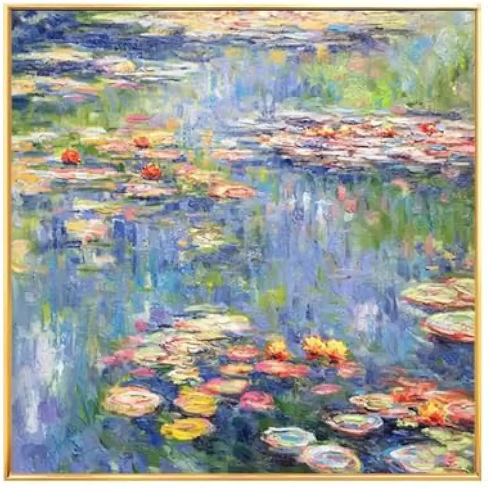 Hand-Painted Abstract Landscape Oil Painting, Gallery Wrapped Framed 3D Bright Colorful Flowers Textured Art, Wildflowers Art, Flower Artwork Decor A-70 * 70cm