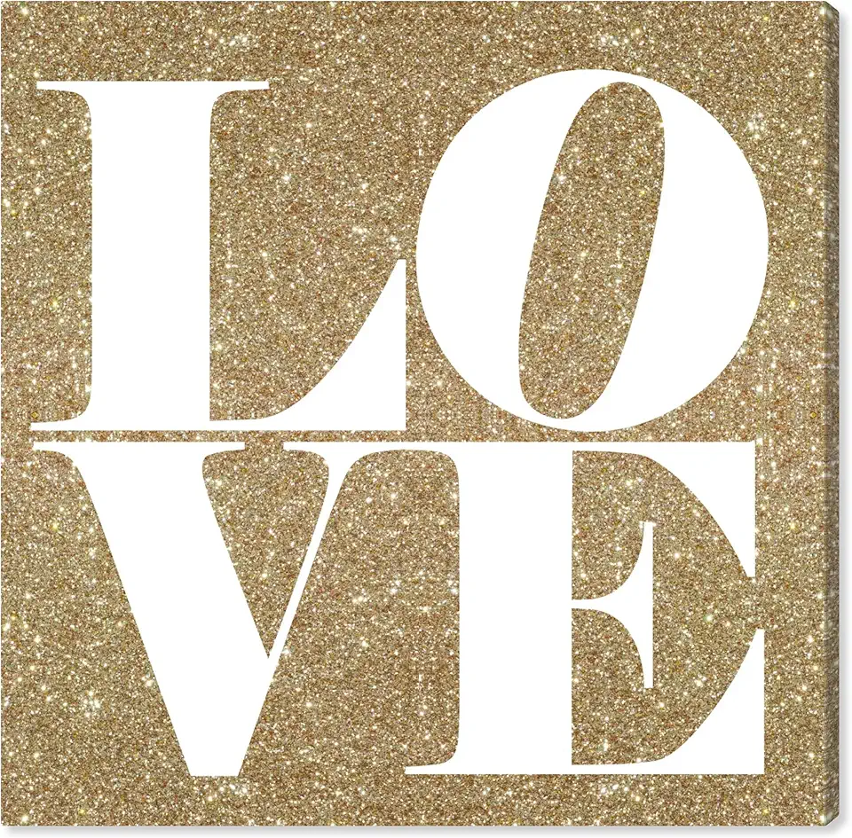 The Oliver Gal Artist Co. Typography and Quotes Wall Art Canvas Prints 'Built on Love Glitter' Home Décor, 20