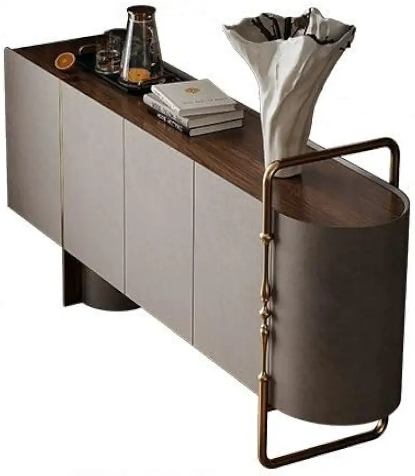 JITUIHOM Buffet Cabinet Black Walnut Sideboard Villa Whole House Wall Storage Cabinet Restaurant Table Entrance Living Room Decorative Furniture(200x40x90cm)