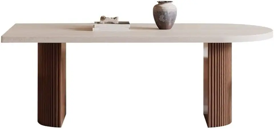 Dining Table Dining Table, Retro Wooden Rectangular Small Apartment Walnut Color Table for Dining Room(220x90x75cm)